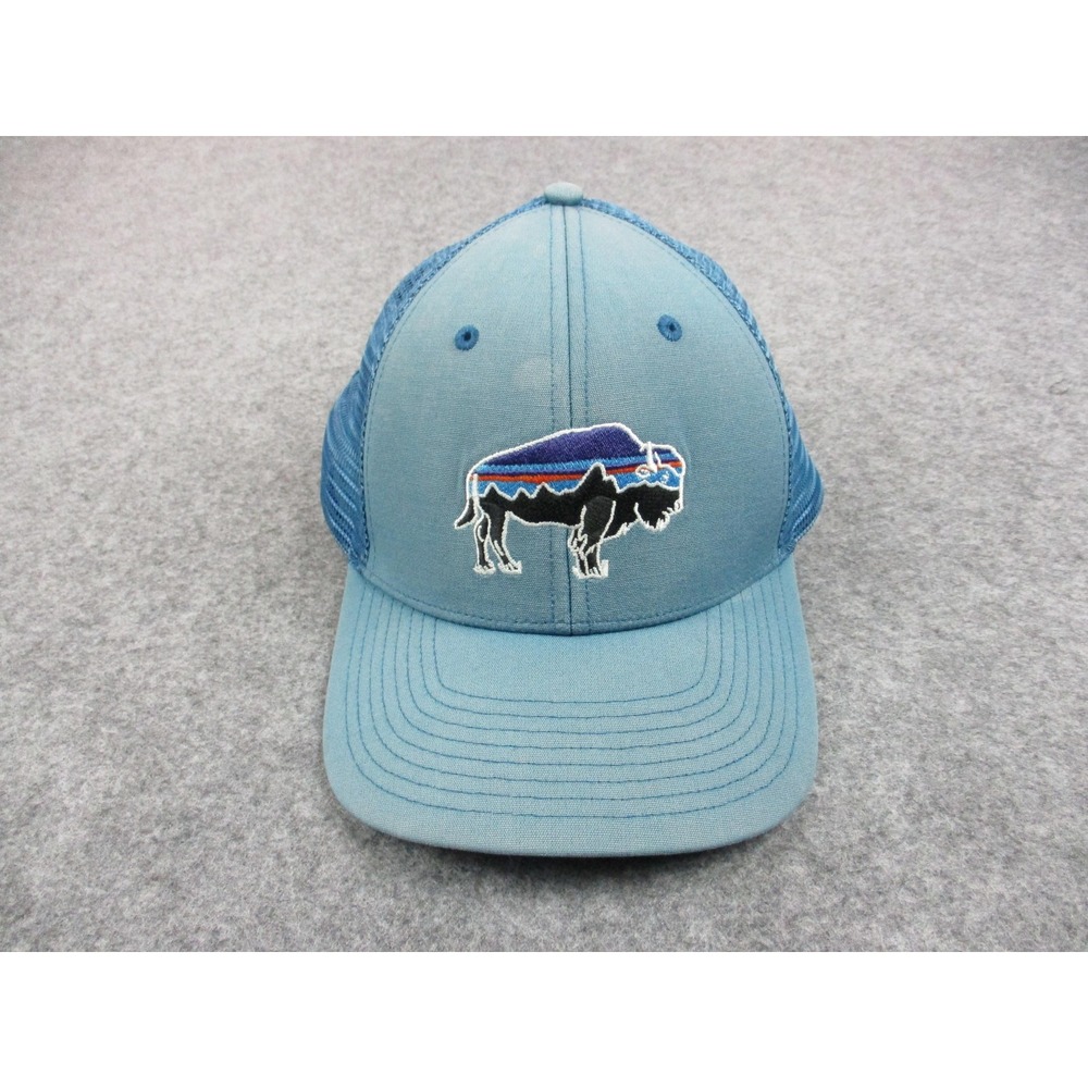 Patagonia Hat Cap Snap Back Mens‎ Blue Buffalo Fitz Roy Bison Trucker Mesh Back